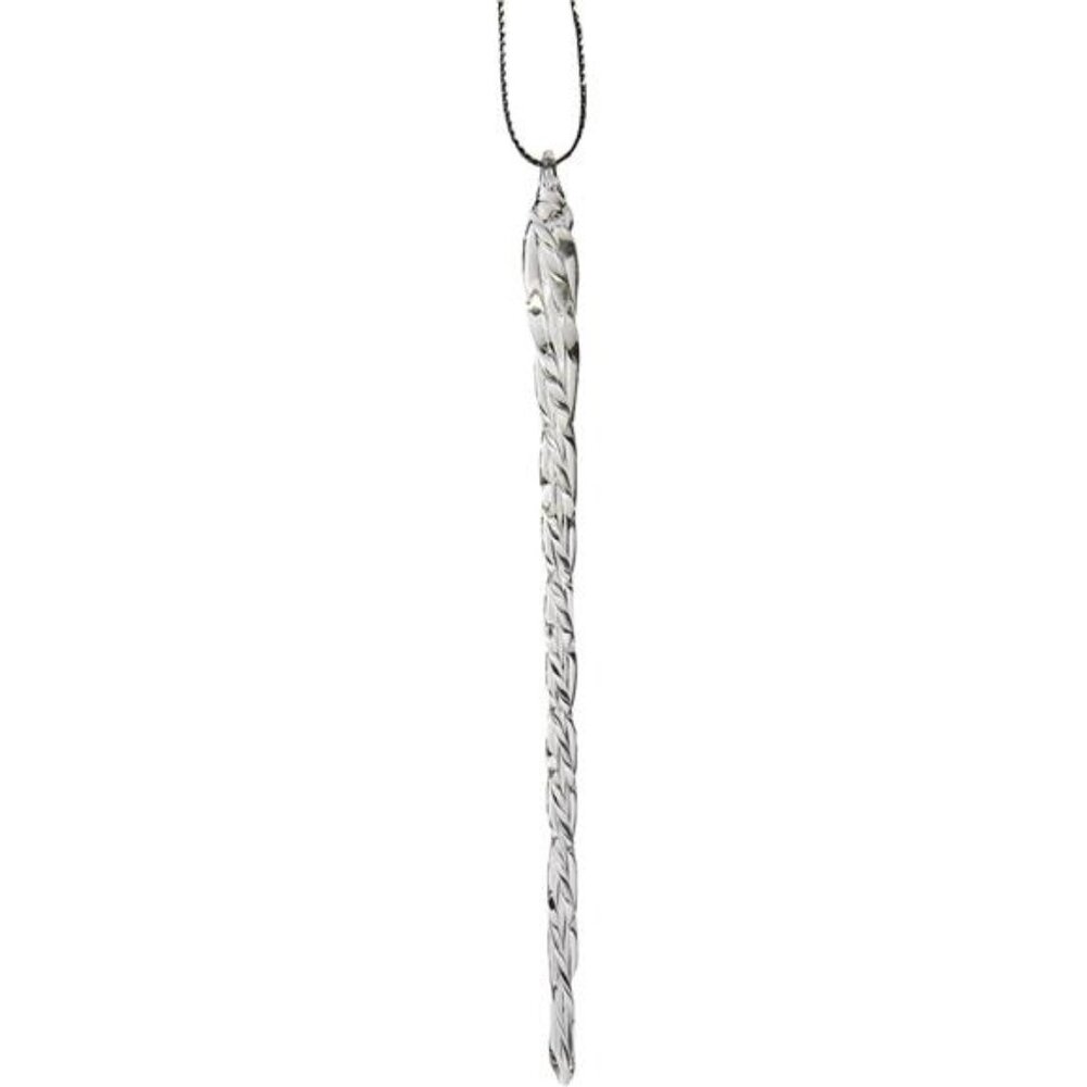 3-1/2-Inch-5-1/2-Inch Clear Glass Icicle Ornament Set of 24 Pieces - Picture 6 of 8